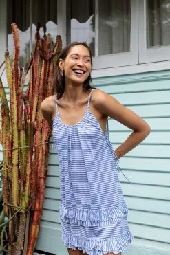 Sunseeker Summer Stripe Ruffle Hem Dress -Sunseeker 1664908818 SS91724 BL 6